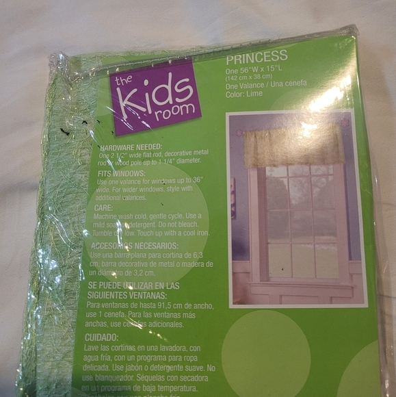 Lime green valance New window treatment decor fringe fuzzy - Picture 7 of 8